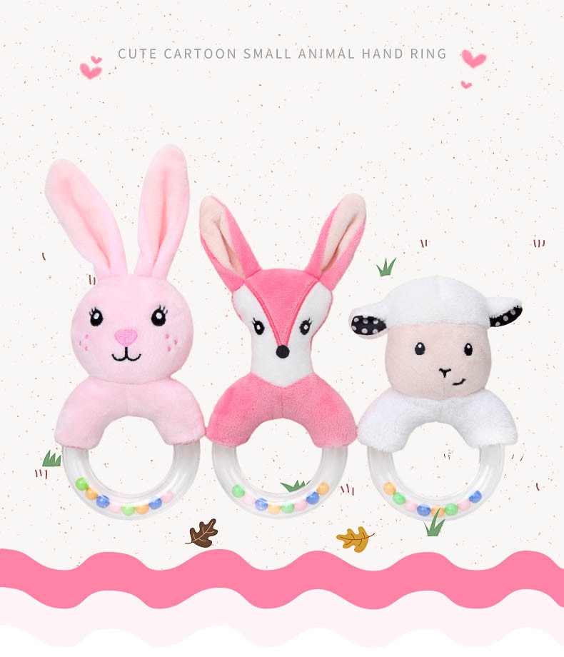 Cute Baby Rattle Toys Rabbit Plush Baby Cartoon Bed Toys for baby toys 0-12 months Educational baby rattle Toy Rabbit Hand Bells